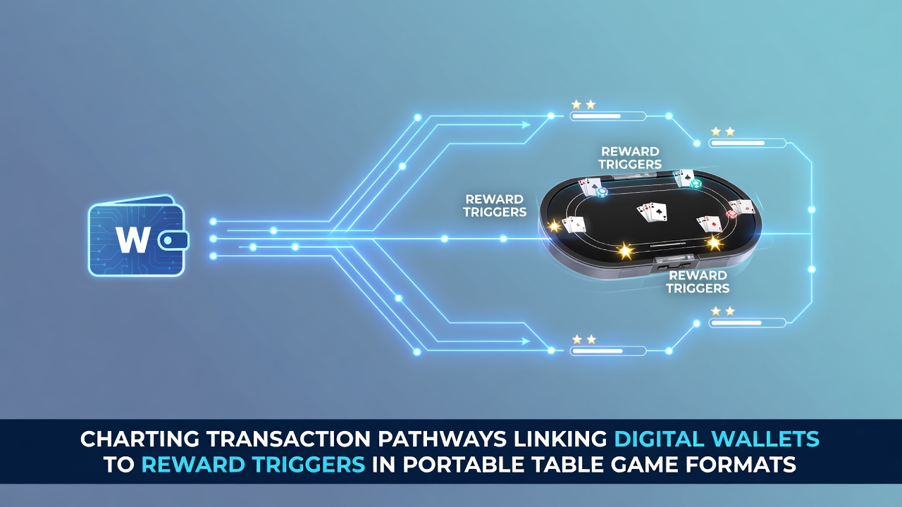 Diagram van transactiepadkaarten die digitale wallets koppelen aan beloningen in mobiele blackjack en roulette