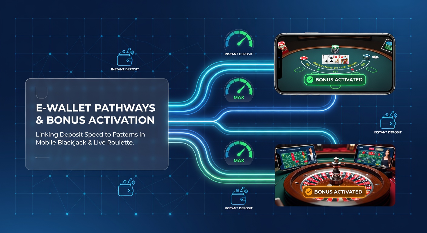 Illustratie van e-wallet transacties in mobiele casino-omgevingen met blackjack en roulette tafels