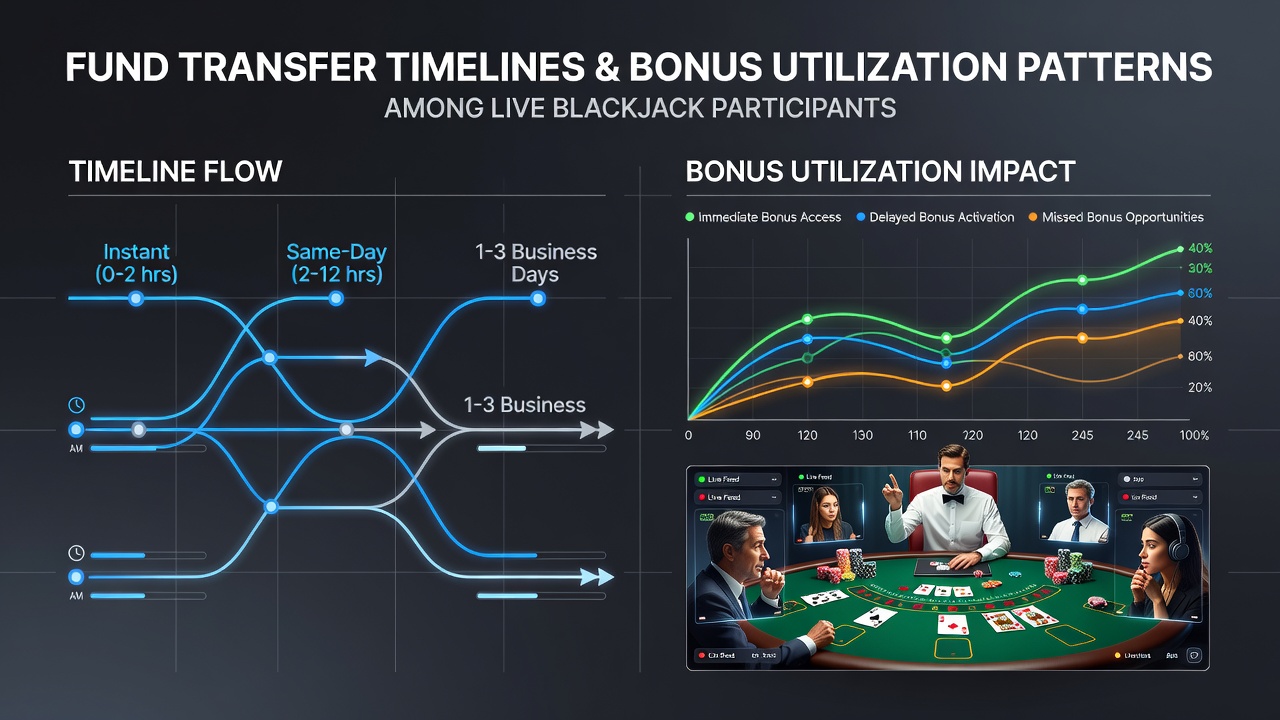 Grafiek die overboekingsperiodes en bonusactiviteit bij live blackjack toont