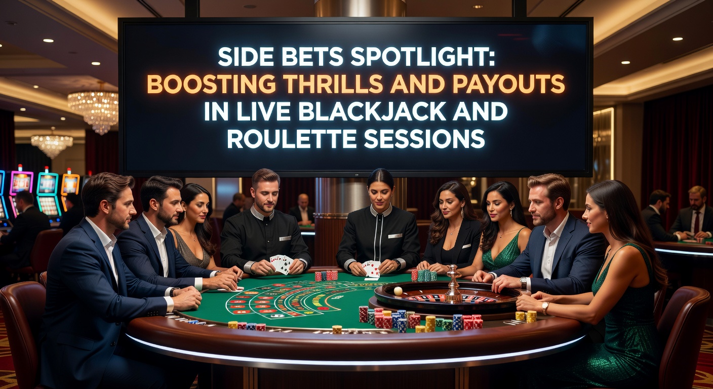 Live blackjack tafel met side bets opties zichtbaar op het scherm, spelers plaatsen extra inzetten naast de hoofdweddenschap