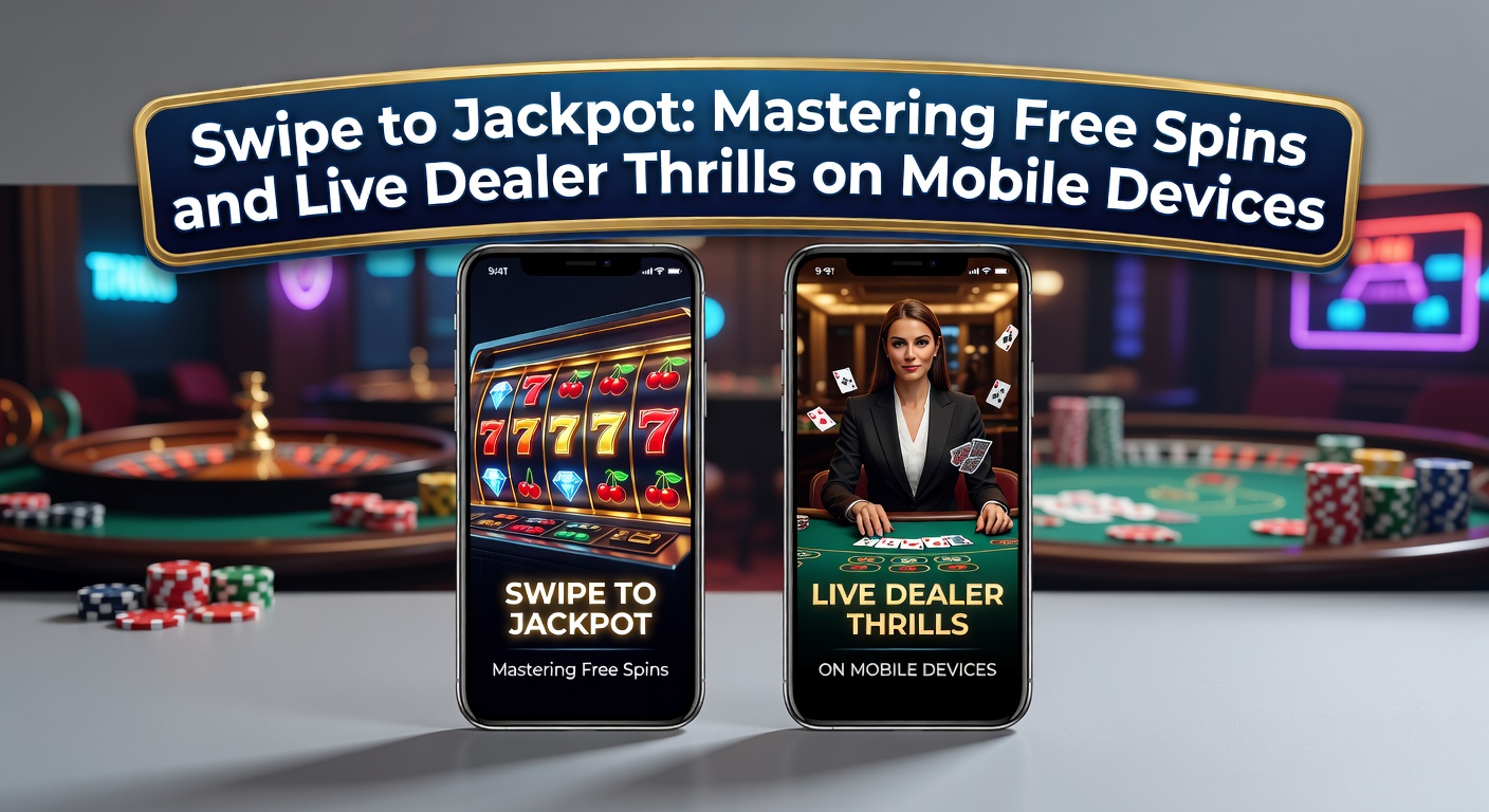 Mobiele gokkast met swipe-gebaren en free spins in actie, live dealer op achtergrondscherm