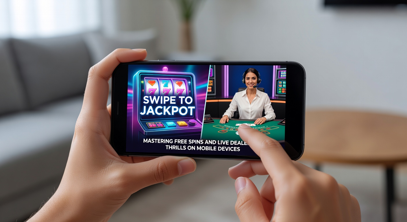 Live dealer blackjack-tafel op mobiel scherm met chat en free spins bonusvenster